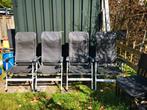 4 antraciet met grijs gestreepte lichtgewicht stoelen, Caravans en Kamperen, Gebruikt, Campingstoel