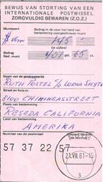 Stortingsbewijs internationale postwissel Nuth 21-7-81, Ophalen of Verzenden, Gestempeld