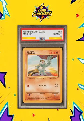 🟣 PSA 10 Machop #52 Pokémon Base Set 1999 🟣 beschikbaar voor biedingen