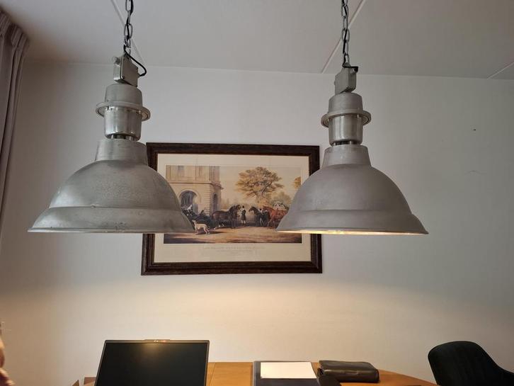 Industriële Hanglampen Set, Huis en Inrichting, Lampen | Hanglampen, Gebruikt, Minder dan 50 cm, Metaal, Ophalen of Verzenden