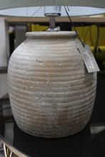 Landelijke tafellamp schemerlamp kruiklamp grijs olijfgroen, Ophalen of Verzenden, Zo goed als nieuw, Overige materialen, 50 tot 75 cm