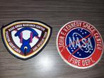2x patch Brandweer NASA Kennedy Space Center + Ames, Ophalen of Verzenden, Nederland, Embleem of Badge