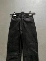 F506 Echt leren broek maat 34=XS leer zwart/zilver leder, Kleding | Dames, Broeken en Pantalons, Zwart, Confashion, Ophalen of Verzenden