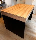Keukeneiland mat zwart en eiken, Huis en Inrichting, Ophalen, 100 tot 150 cm, 75 cm of meer, Zwart