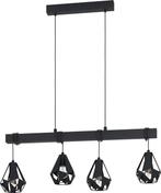 Nieuw. EGLO Townshend 7 Hanglamp - E27 - Zwart, Nieuw, Ophalen of Verzenden, 75 cm of meer, Hout
