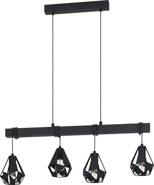 Nieuw. EGLO Townshend 7 Hanglamp - E27 - Zwart, Huis en Inrichting, Lampen | Hanglampen, Nieuw, 75 cm of meer, Hout, Ophalen of Verzenden