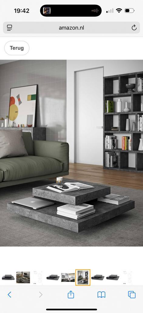 Salontafel slate 90x90, Huis en Inrichting, Tafels | Salontafels, Nieuw, Minder dan 50 cm, 50 tot 100 cm, Rechthoekig, Ophalen
