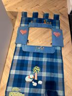 Vintage Handgemaakte Poppenkast - Blauw Geblokt, Gebruikt, Overige typen, Ophalen of Verzenden, Jongetje of Meisje