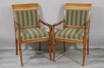 Paar Biedermeier fauteuils met armleuningen hout, Antiek en Kunst, Ophalen of Verzenden