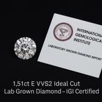 1.51ct Lab Grown Diamant E VVS2 IGI, Ophalen of Verzenden, Nieuw