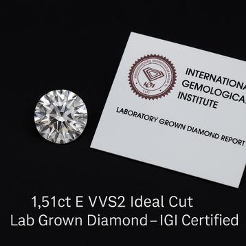 1.51ct Lab Grown Diamant E VVS2 IGI beschikbaar voor biedingen