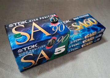 8x TDK SA90/60 audiocassette Type II Chrome,brand new,sealed beschikbaar voor biedingen