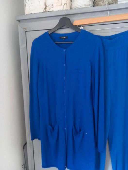 Claudi Sträter lange vest XL, Kleding | Dames, Truien en Vesten, Zo goed als nieuw, Maat 46/48 (XL) of groter, Blauw, Ophalen of Verzenden