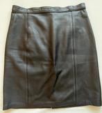 Vintage leren rok donker blauw maat 42, Blauw, Maat 42/44 (L), Ophalen of Verzenden, Zo goed als nieuw