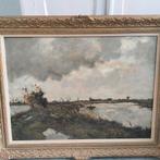 Jan Costerus Gronings landschap olieverf op doek, Ophalen of Verzenden