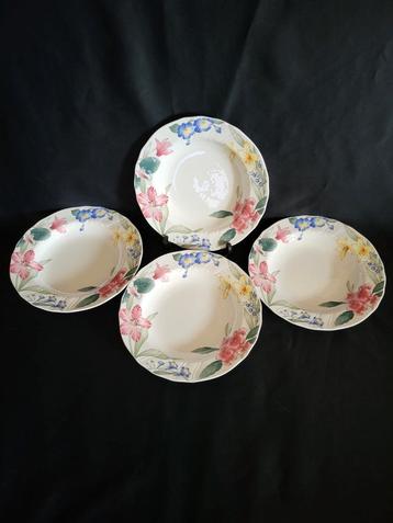 4 Villeroy & Boch Flora Bella Diepe Borden (1990-1994) beschikbaar voor biedingen