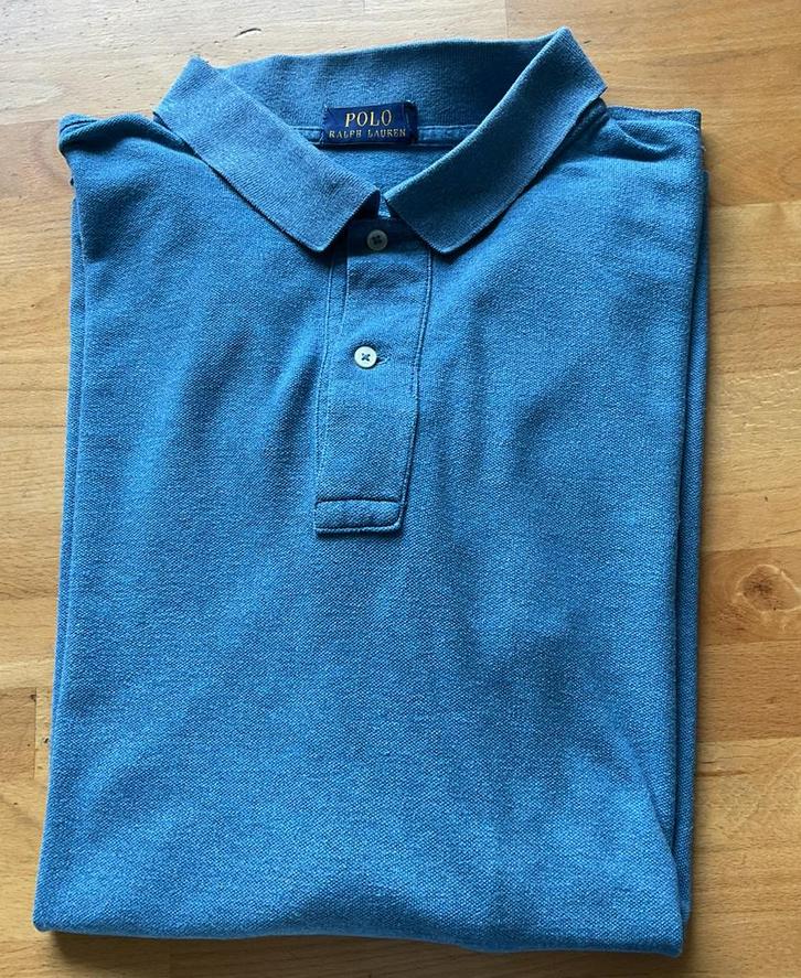 Ralph Lauren Polo met lange mouw 3XL, kleur: licht-denim, Kleding | Heren, Grote Maten, Zo goed als nieuw, Trui of Vest, Blauw