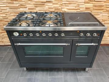 Luxe Boretti Fornuis 120cm antraciet rvs Coupe de Fue 5pit beschikbaar voor biedingen