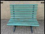 Antieke tuinbank groene tuinbank lattenbank, Tuin en Terras, Tuinbanken, Ophalen, Gebruikt, Hout
