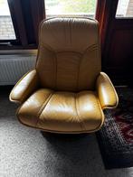 Stressless draai zetel, geel leder, zit perfect, Huis en Inrichting, Fauteuils, Ophalen, Zo goed als nieuw, 75 tot 100 cm, Leer
