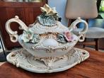 Brocante Victoriaanse schaal met deksel, Antiek en Kunst, Antiek | Keramiek en Aardewerk, Ophalen of Verzenden