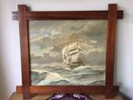Schilderij van zeilschip...storm op zee, Antiek en Kunst, Kunst | Schilderijen | Klassiek, Ophalen of Verzenden