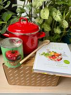 Rode Emaille pan  en Soep Kookboek nieuw TEAB, Voorgerechten en Soepen, Nieuw, Ophalen of Verzenden, Europa