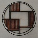 Houten Wandrek met Metalen Frame, Huis en Inrichting, Woonaccessoires | Wandplanken en Boekenplanken, Ophalen of Verzenden, Gebruikt