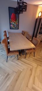 Mooie eettafel & bijpassende stoelen, Ophalen, 100 tot 150 cm, Eikenhout, Zo goed als nieuw
