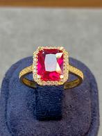 14k Gouden Ring met Steen, Nieuw, Ophalen of Verzenden, 17 tot 18, Met edelsteen