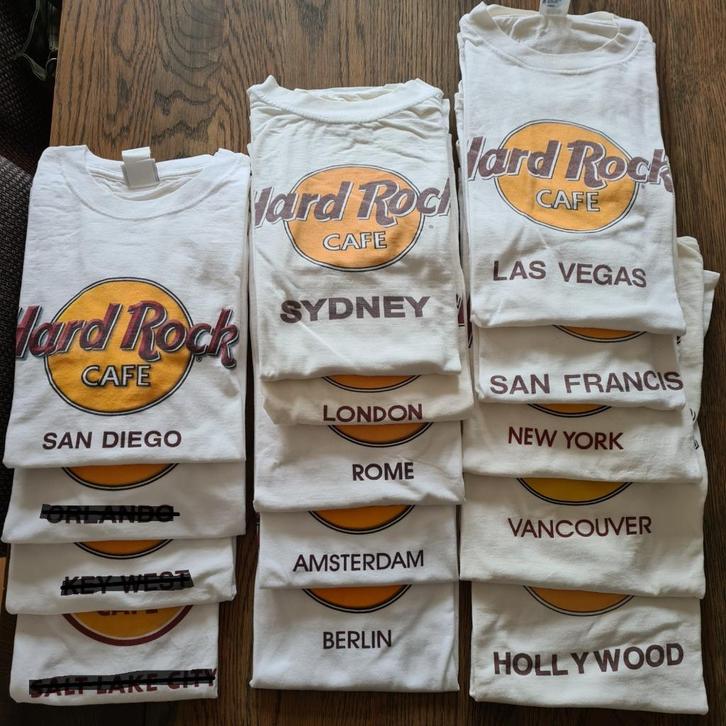Hard Rock Cafe t-shirts, Kleding | Heren, T-shirts, Gedragen, Overige maten, Wit, Ophalen of Verzenden