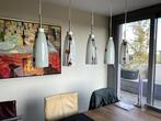 Hanglamp voor boven eettafel. Vijf glazen kelken. 115 cm, Ophalen, Gebruikt, Glas, 75 cm of meer