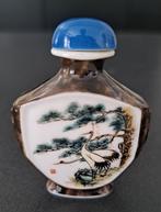 Handbeschilderd, glazen snuifflesje, Antiek en Kunst, Ophalen of Verzenden