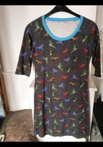 Jurkje, tuniek, slaapshirt van katoen, maat M shirt papegaai, Ophalen of Verzenden, Maat 38/40 (M), Blauw, Boven de knie