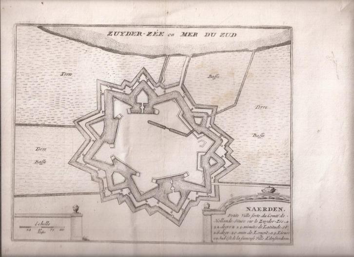 Naerden Vestingplattegrond van Naarden 1690 De Fer, Antiek en Kunst, Kunst | Etsen en Gravures, Ophalen of Verzenden