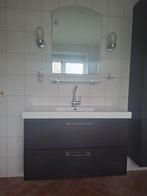 Badkamermeubel en kast Ikea donkerbruin eikenpatroon, Huis en Inrichting, Badkamer | Badkamermeubels, Ophalen, Zo goed als nieuw