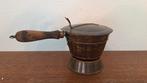 Antieke koperen koffiepot met houten handvat, Antiek en Kunst, Ophalen