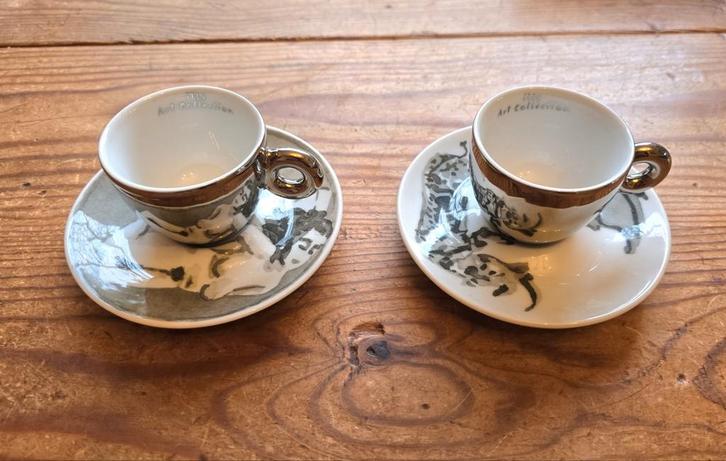 Illy Espresso Kopjes William Kentridge 2008, Huis en Inrichting, Keuken | Servies, Gebruikt, Kop(pen) en/of Schotel(s), Overige stijlen