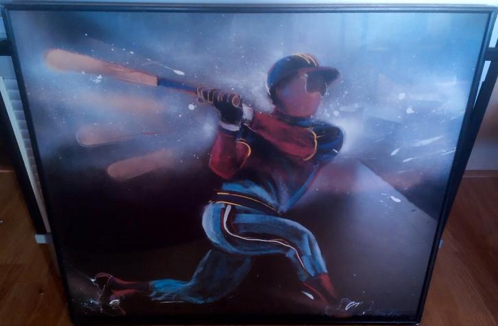 Poster Honkballer, Verzamelen, Posters, Zo goed als nieuw, Sport, A1 t/m A3, Met lijst, Ophalen of Verzenden