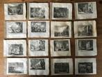 ongeveer 1740 - 16 historische prentjes - O U D, Antiek en Kunst, Kunst | Etsen en Gravures, Ophalen of Verzenden