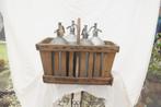 Houten karat met spuitflessen, Antiek en Kunst, Curiosa en Brocante, Ophalen of Verzenden