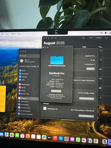 MacBook Pro 2021 M1 - 16GB RAM, 512GB SSD beschikbaar voor biedingen