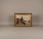 Jan Knikker, Stadsgezicht met kanaal, origineel schilde, Antiek en Kunst, Kunst | Schilderijen | Klassiek, Ophalen of Verzenden
