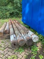 Ronde hardhouten palen met witte kop, overkapping, veranda, Ophalen, Gebruikt, Palen, Hardhout