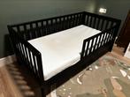 Zwart peuterbed / kinderbed met matras, Ophalen, Gebruikt, 70 tot 85 cm, 140 tot 160 cm