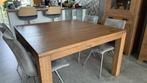 Eettafel massief eiken, Ophalen, Zo goed als nieuw, Vijf personen of meer, 100 tot 150 cm