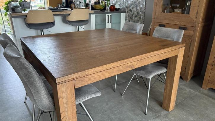 Eettafel massief eiken, Huis en Inrichting, Tafels | Eettafels, Zo goed als nieuw, 100 tot 150 cm, 100 tot 150 cm, Vijf personen of meer