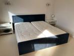 Tweepersoons boxspring bed + matrassen van Zevenslaper, Huis en Inrichting, Slaapkamer | Boxsprings, Blauw, 180 cm, Gebruikt, Ophalen