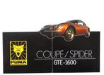 PUMA 1600 GTE COUPE / SPIDER Nederlands talige brochure., Ophalen of Verzenden, Zo goed als nieuw