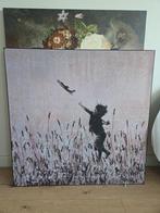 Schilderij in textielframe - 80 x 80 cm, Ophalen, Zo goed als nieuw, Schilderij, 75 tot 100 cm